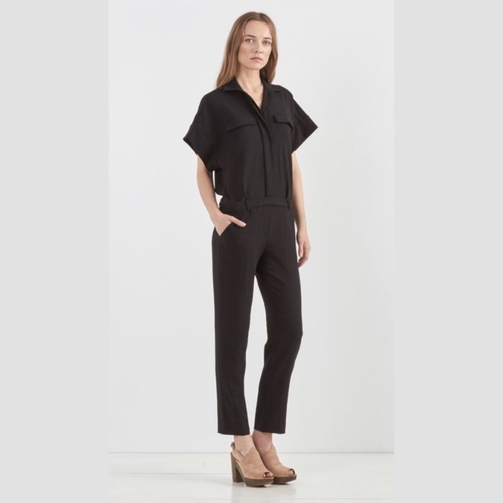 IRO Women's Short Sleeve Back Straight Leg Jumpsuit Size 40 MSRP $795